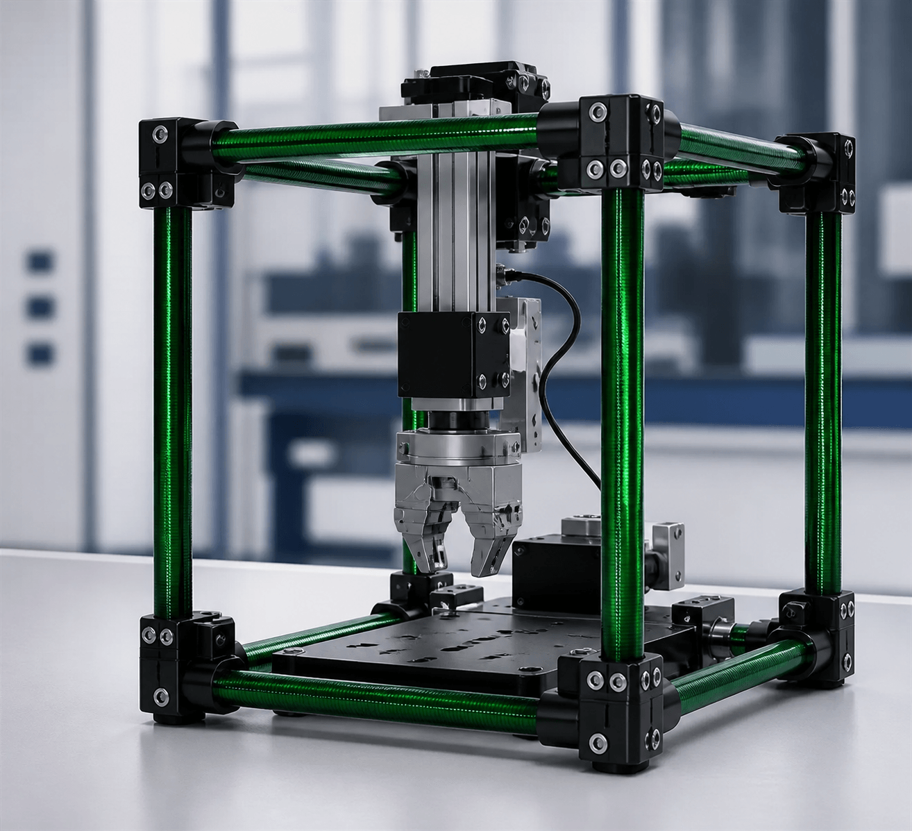 Green Plain-Weave Carbon Fiber Tube — application view