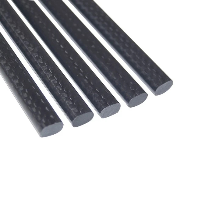 Solid carbon fiber rods arranged for product selection