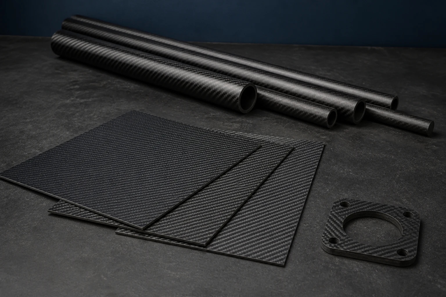 Carbon fiber sheets, tubes, rods and precision CNC components