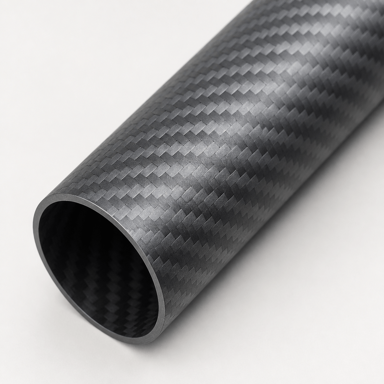 3K Matte Roll-Wrapped Carbon Fiber Tube — detail view